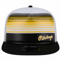 Pittsburgh Pirates New Era Team Horizon 9FIFTY A-Frame Trucker Snapback Hat - Black - New Era Online