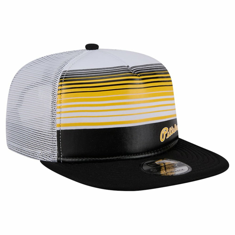 Pittsburgh Pirates New Era Team Horizon 9FIFTY A-Frame Trucker Snapback Hat - Black - New Era Online