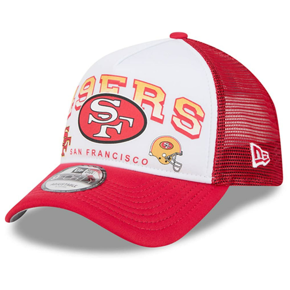San Francisco 49ers New Era Retro Wordmark A-Frame 9FORTY Adjustable Hat White/Scarlet