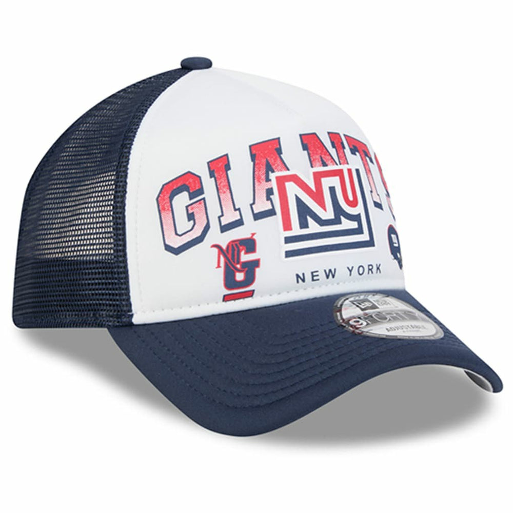 New York Giants New Era Retro Wordmark A-Frame 9FORTY Adjustable Hat White/Royal