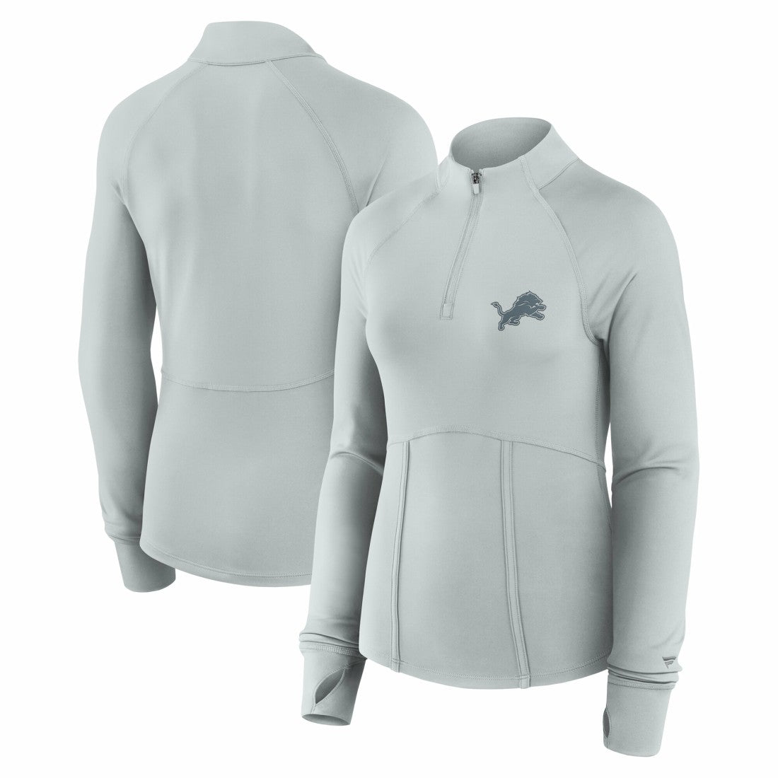 Fanatics Detroit Lions Women's Elements Raglan Quarter-Zip Jacket Gray