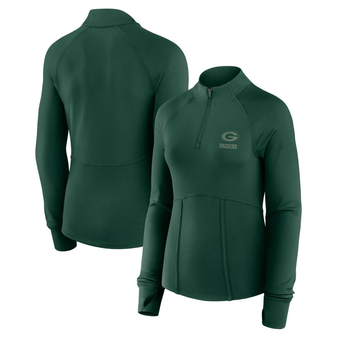 Fanatics Green Bay Packers Women's Elements Raglan Quarter-Zip Jacket Green