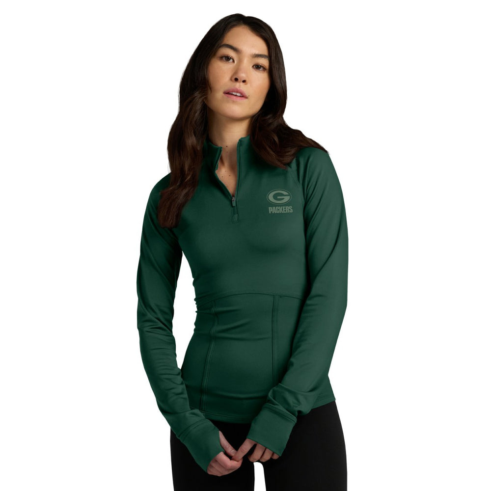 Fanatics Green Bay Packers Women's Elements Raglan Quarter-Zip Jacket Green