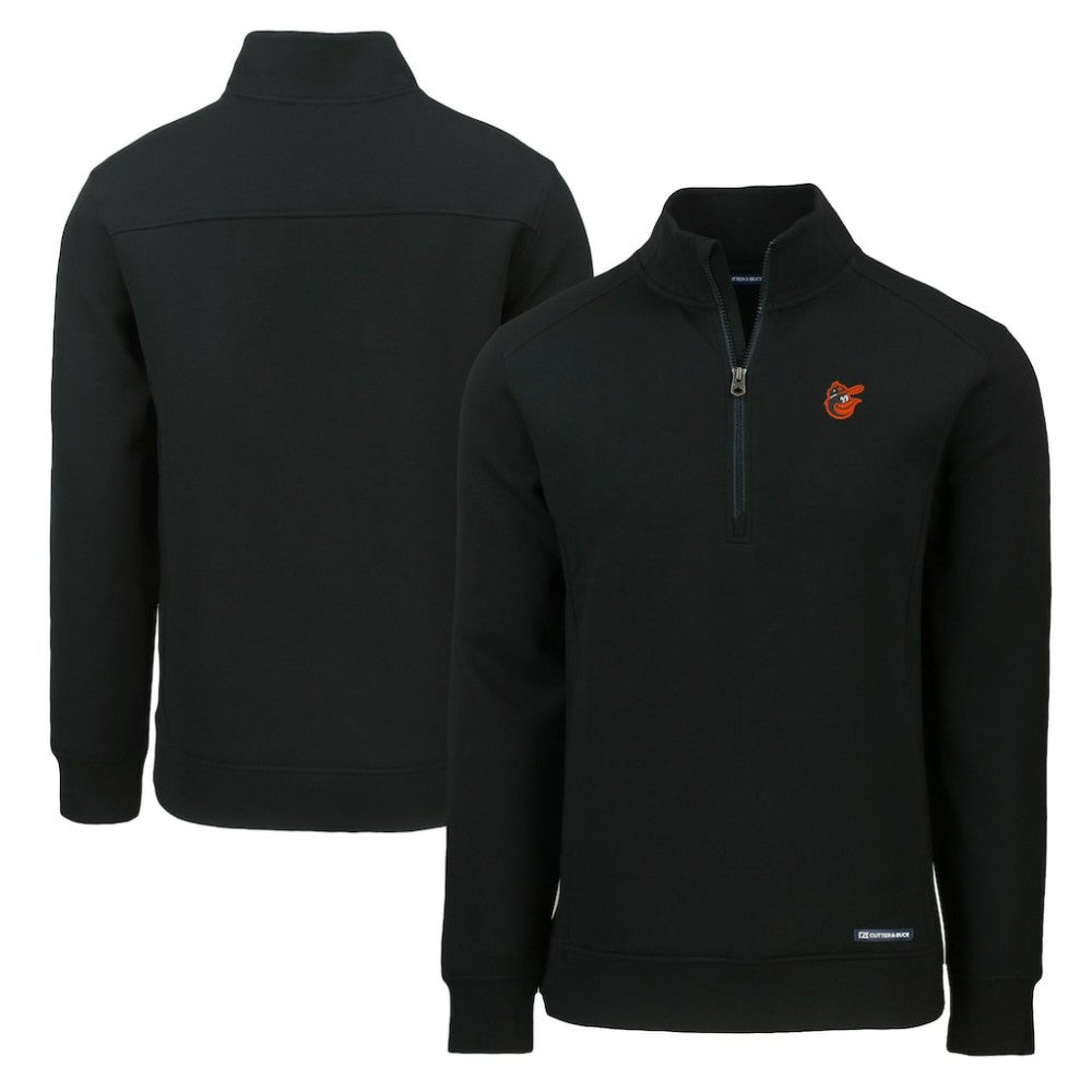 Baltimore Orioles Cutter & Buck Cooperstown Collection Roam Eco Recycled Quarter-Zip Pullover - Black - MLB Discount