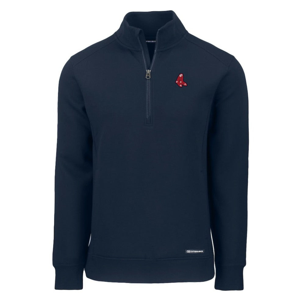 Boston Red Sox Cutter & Buck Cooperstown Collection Roam Eco Recycled Quarter-Zip Pullover - Navy - MLB Online