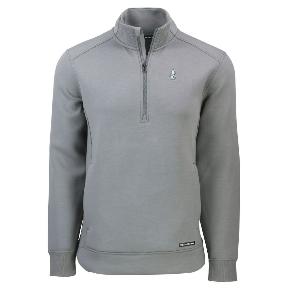 Chicago Cubs Cutter & Buck Cooperstown Collection Roam Eco Recycled Quarter-Zip Pullover - Gray - MLB Lifestyle
