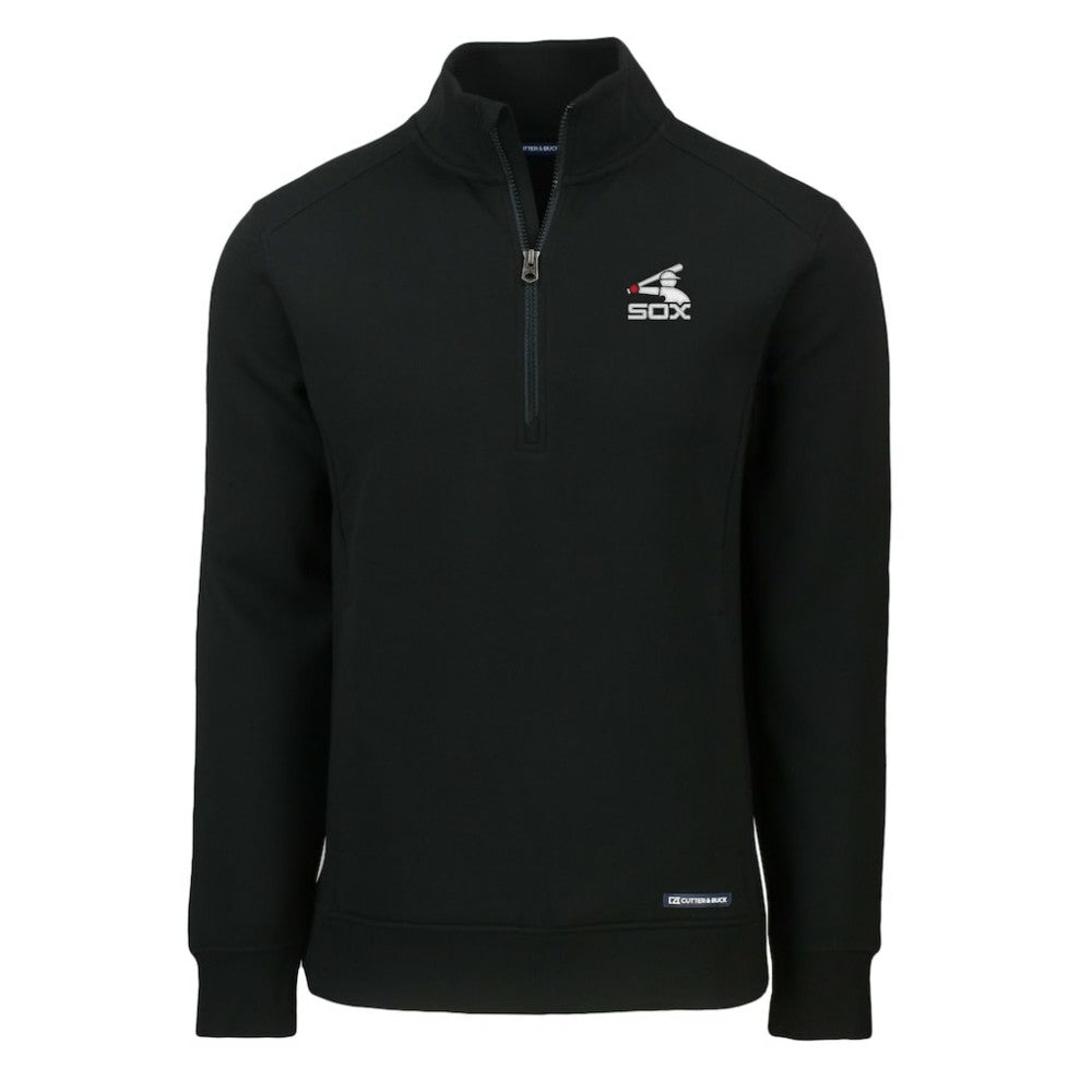 Chicago White Sox Cutter & Buck Cooperstown Collection Roam Eco Recycled Quarter-Zip Pullover - Black - MLB Lifestyle