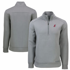 Cleveland Guardians Cutter & Buck Cooperstown Collection Roam Eco Recycled Quarter-Zip Pullover - Gray - MLB on Sale