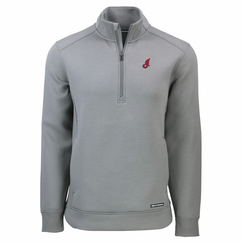 Cleveland Guardians Cutter & Buck Cooperstown Collection Roam Eco Recycled Quarter-Zip Pullover - Gray - MLB on Sale