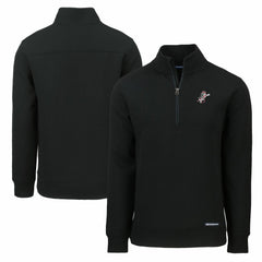 Cincinnati Reds Cutter & Buck Cooperstown Collection Roam Eco Recycled Quarter-Zip Pullover - Black - MLB Sale