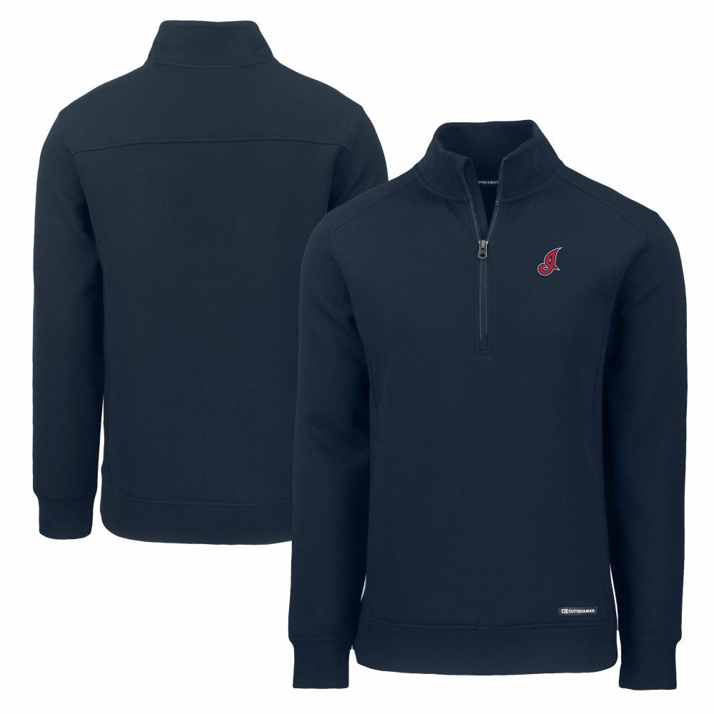 Cleveland Guardians Cutter & Buck Cooperstown Collection Roam Eco Recycled Quarter-Zip Pullover - Navy - MLB Discount