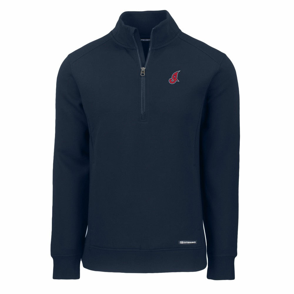 Cleveland Guardians Cutter & Buck Cooperstown Collection Roam Eco Recycled Quarter-Zip Pullover - Navy - MLB Discount