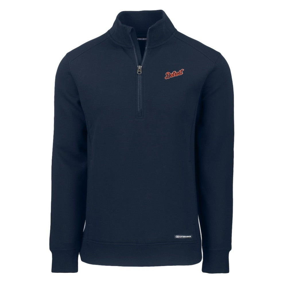 Detroit Tigers Cutter & Buck Cooperstown Collection Roam Eco Recycled Quarter-Zip Pullover - Navy - MLB on Sale