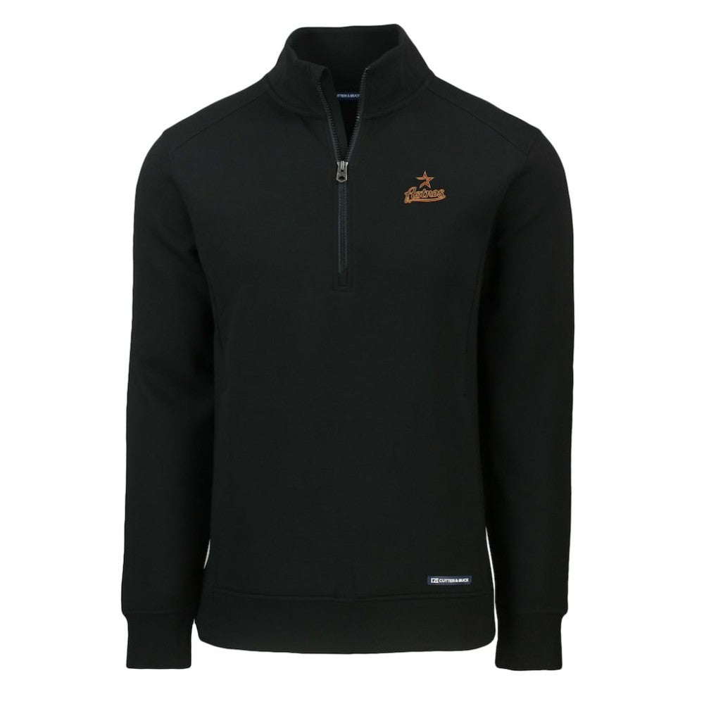 Houston Astros Cutter & Buck Cooperstown Collection Roam Eco Recycled Quarter-Zip Pullover - Black - MLB Discount