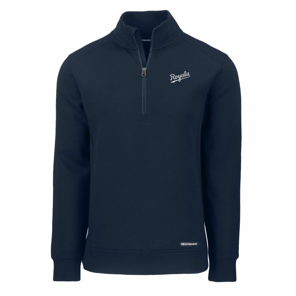 Kansas City Royals Cutter & Buck Cooperstown Collection Roam Eco Recycled Quarter-Zip Pullover - Navy - MLB on Sale