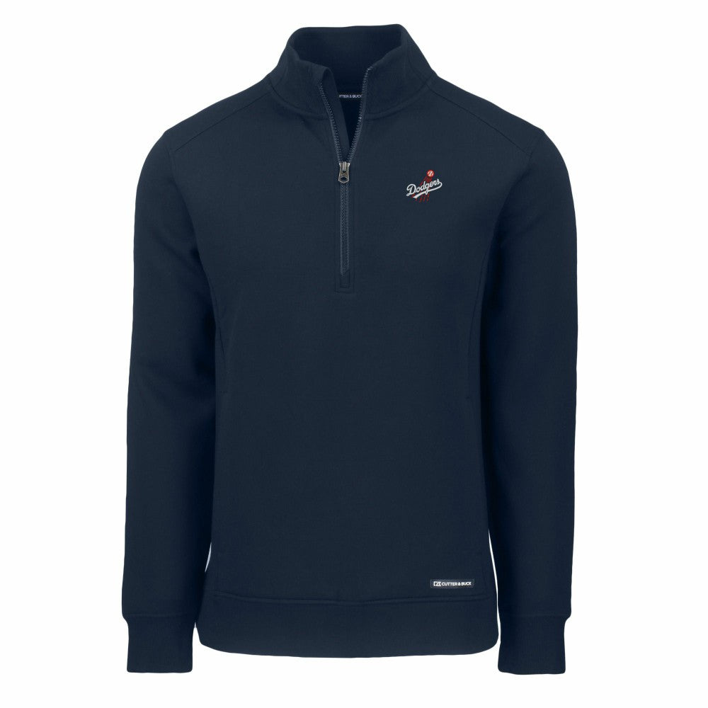 Los Angeles Dodgers Cutter & Buck Cooperstown Collection Roam Eco Recycled Quarter-Zip Pullover - Navy - MLB Discount
