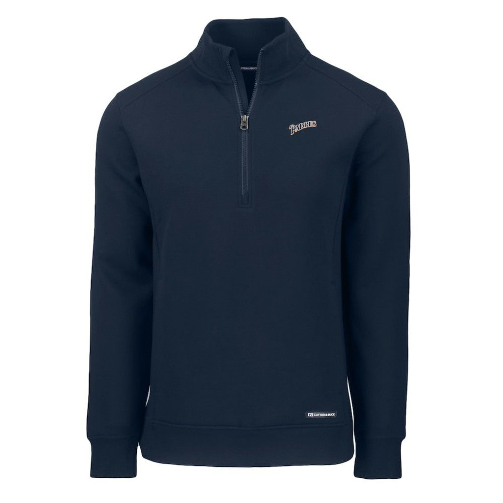 San Diego Padres Cutter & Buck Cooperstown Collection Roam Eco Recycled Quarter-Zip Pullover - Navy - MLB Discount