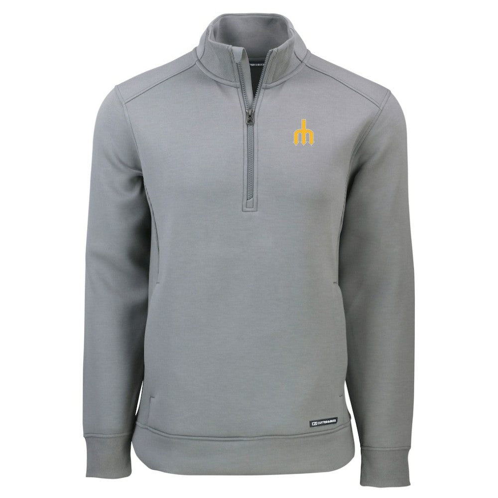 Seattle Mariners Cutter & Buck Cooperstown Collection Roam Eco Recycled Quarter-Zip Pullover - Gray - MLB Lifestyle