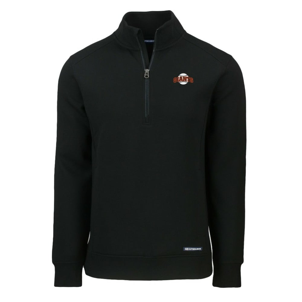 San Francisco Giants Cutter & Buck Cooperstown Collection Roam Eco Recycled Quarter-Zip Pullover - Black - MLB on Sale