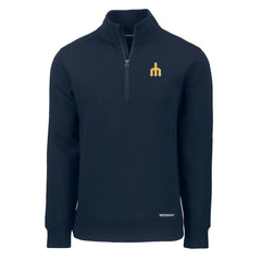 Seattle Mariners Cutter & Buck Cooperstown Collection Roam Eco Recycled Quarter-Zip Pullover - Navy - MLB Lifestyle