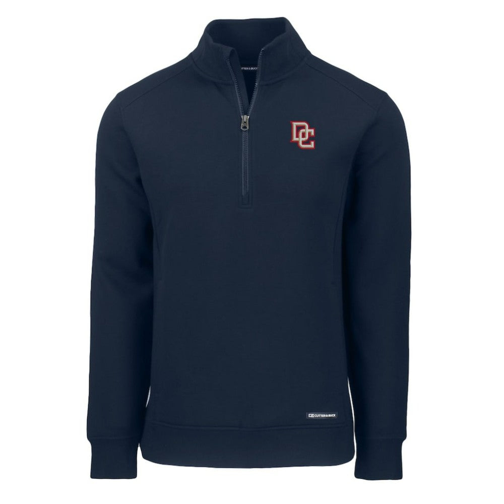 Washington Nationals Cutter & Buck Cooperstown Collection Roam Eco Recycled Quarter-Zip Pullover - Navy - MLB on Sale