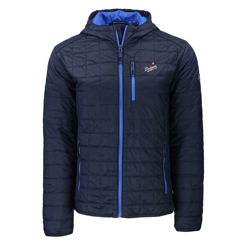 Los Angeles Dodgers Cutter & Buck Cooperstown Collection Rainier Primaloft Eco Full-Zip Hooded Jacket - Navy - MLB Sale