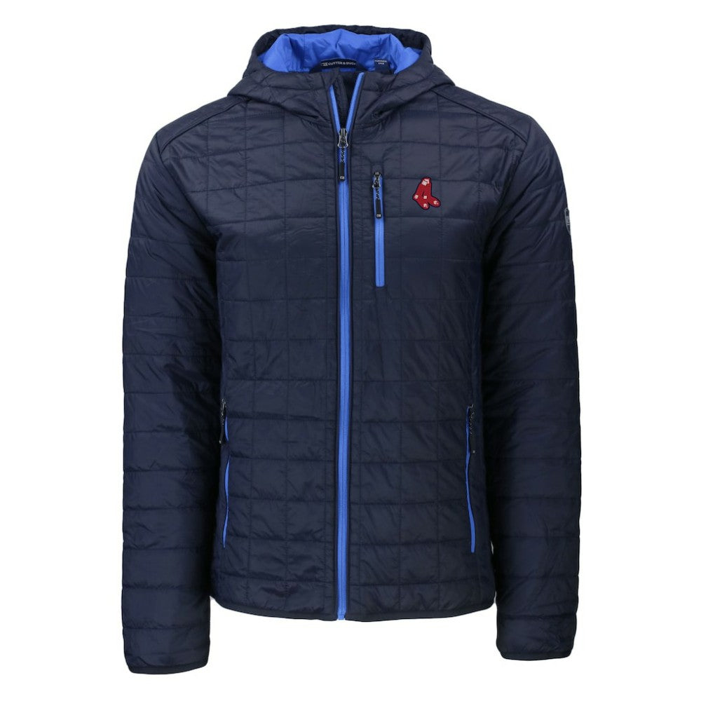 Boston Red Sox Cutter & Buck Cooperstown Collection Rainier Primaloft Eco Full-Zip Hooded Jacket - Navy - MLB on Sale