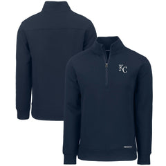Kansas City Royals Cutter & Buck Roam Eco Recycled Quarter-Zip Pullover - Navy - MLB Lifestyle