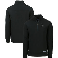 Los Angeles Dodgers Cutter & Buck Roam Eco Recycled Quarter-Zip Pullover - Black - MLB Discount