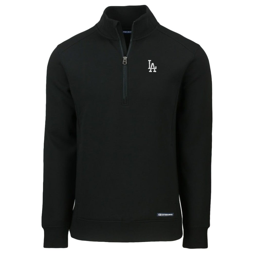 Los Angeles Dodgers Cutter & Buck Roam Eco Recycled Quarter-Zip Pullover - Black - MLB Discount