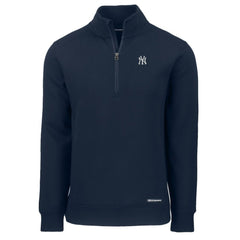 New York Yankees Cutter & Buck Roam Eco Recycled Quarter-Zip Pullover - Navy - MLB Lifestyle
