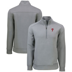 Philadelphia Phillies Cutter & Buck Roam Eco Recycled Quarter-Zip Pullover - Gray - MLB Sale