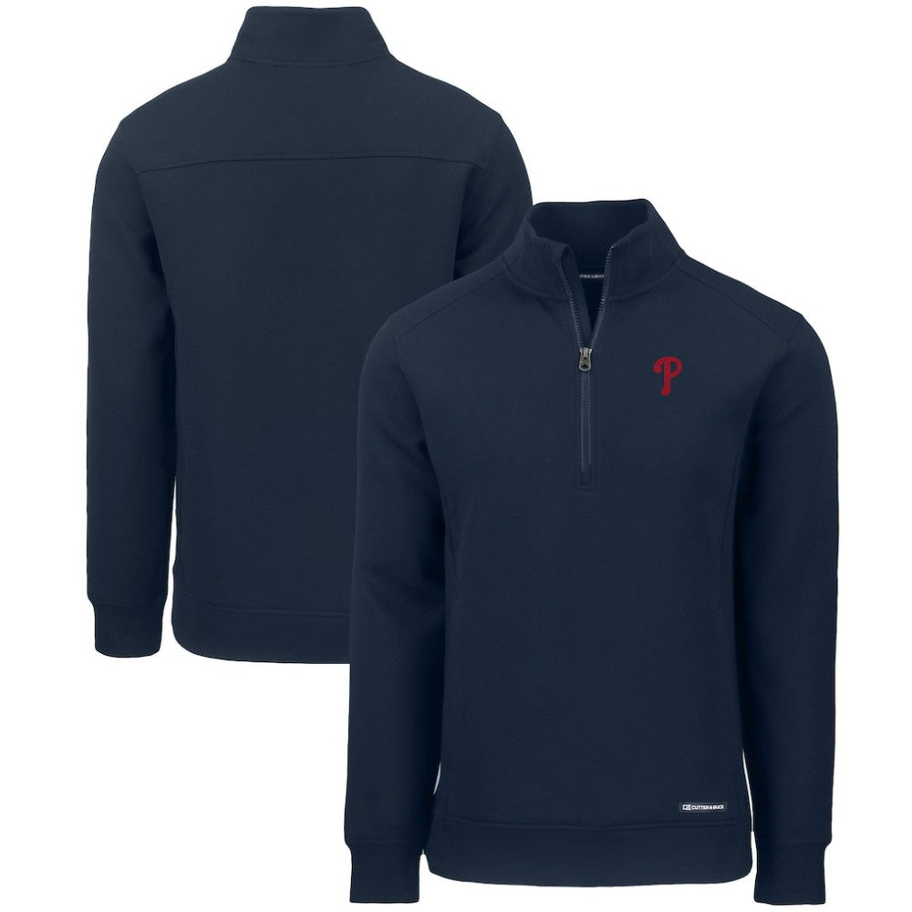 Philadelphia Phillies Cutter & Buck Roam Eco Recycled Quarter-Zip Pullover - Navy - MLB Online