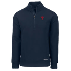 Philadelphia Phillies Cutter & Buck Roam Eco Recycled Quarter-Zip Pullover - Navy - MLB Online