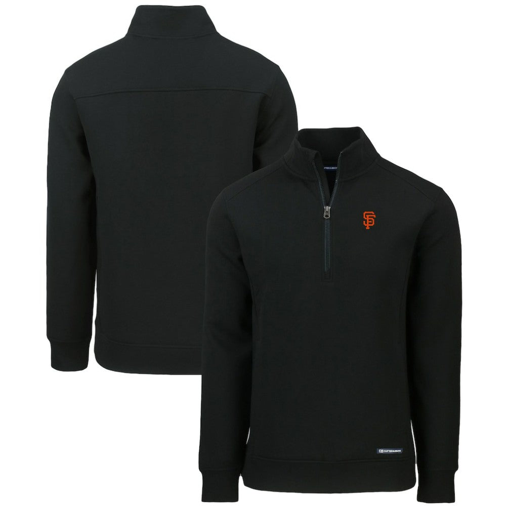 San Francisco Giants Cutter & Buck Roam Eco Recycled Quarter-Zip Pullover - Black - MLB Online