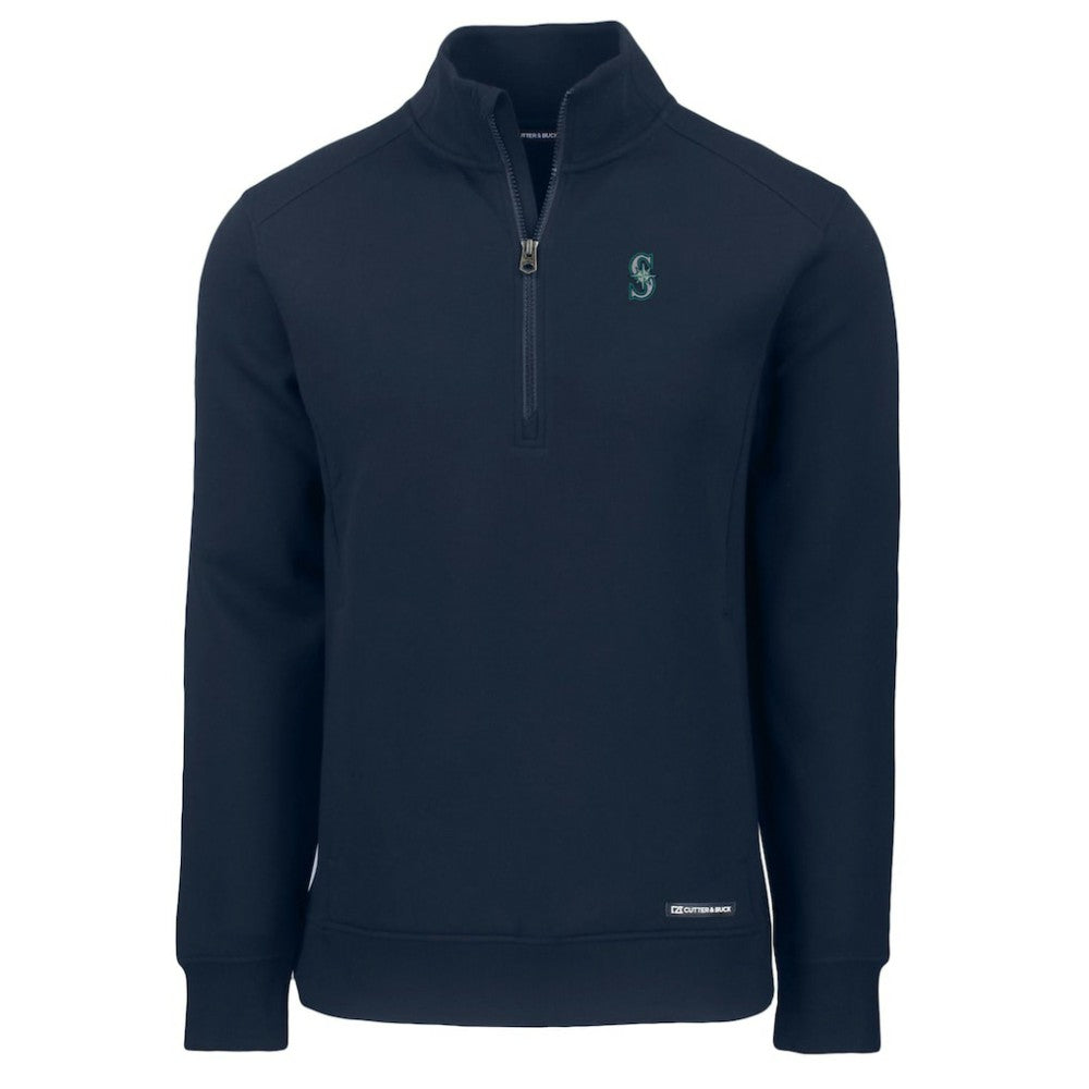 Seattle Mariners Cutter & Buck Roam Eco Recycled Quarter-Zip Pullover - Navy - MLB on Sale
