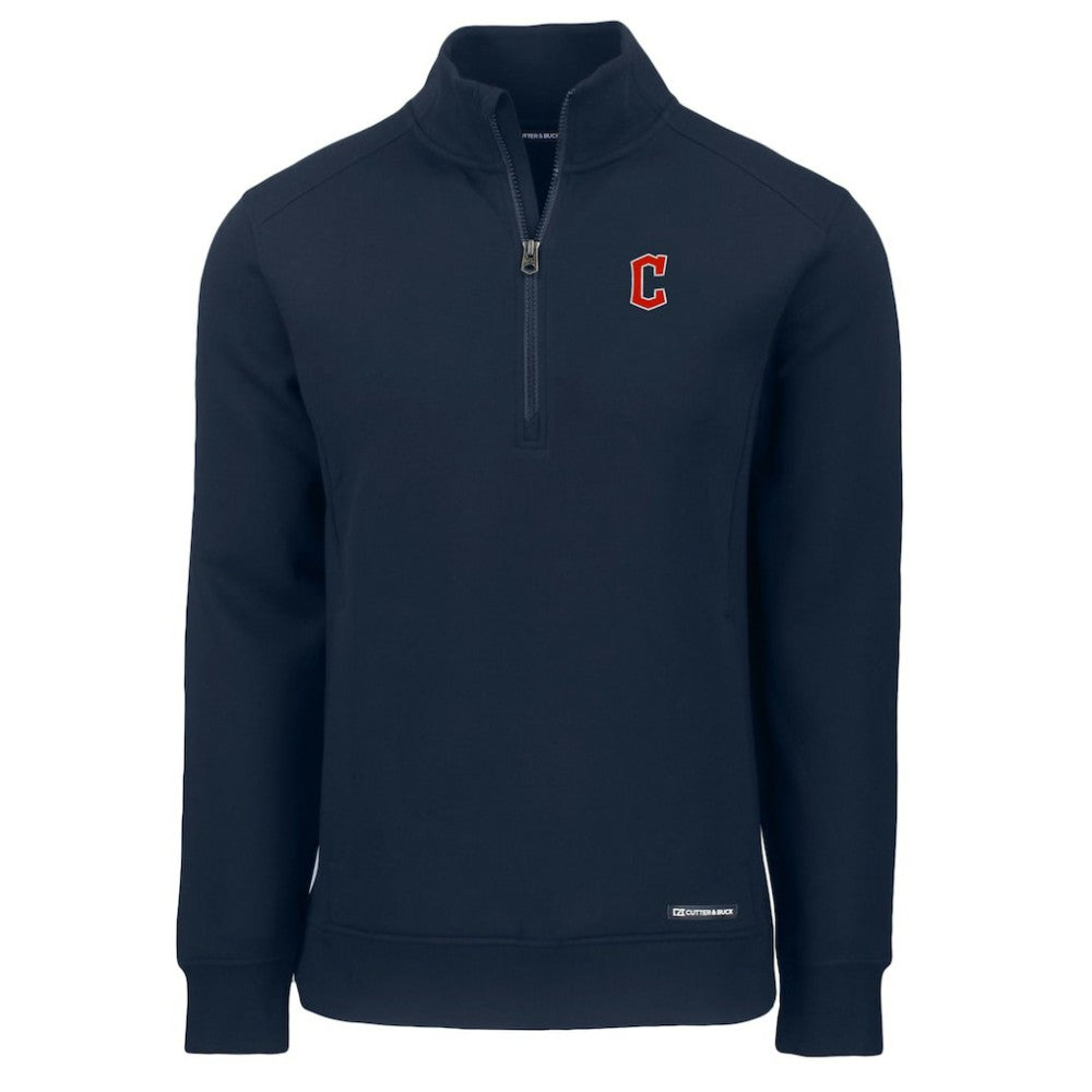 Cleveland Guardians Cutter & Buck Roam Eco Recycled Quarter-Zip Pullover - Navy - MLB Discount