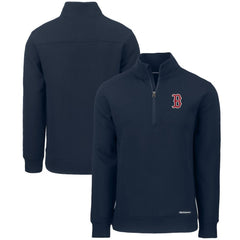 Boston Red Sox Cutter & Buck Roam Eco Recycled Quarter-Zip Pullover - Navy - MLB Discount