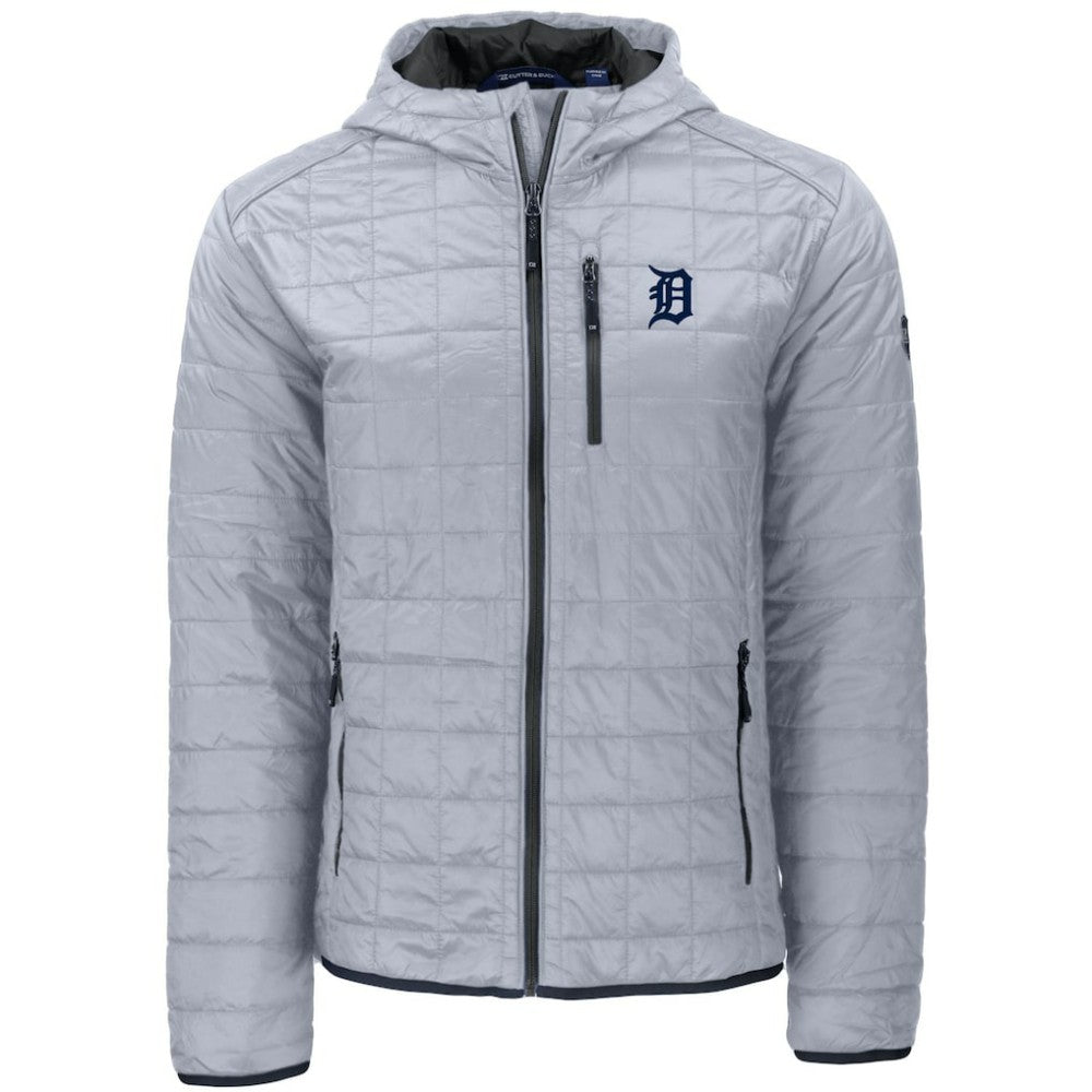 Detroit Tigers Cutter & Buck Rainier Primaloft Eco Full-Zip Hooded Jacket - Gray - MLB on Sale
