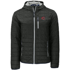 Cincinnati Reds Cutter & Buck Rainier Primaloft Eco Full-Zip Hooded Jacket - Black - MLB Discount