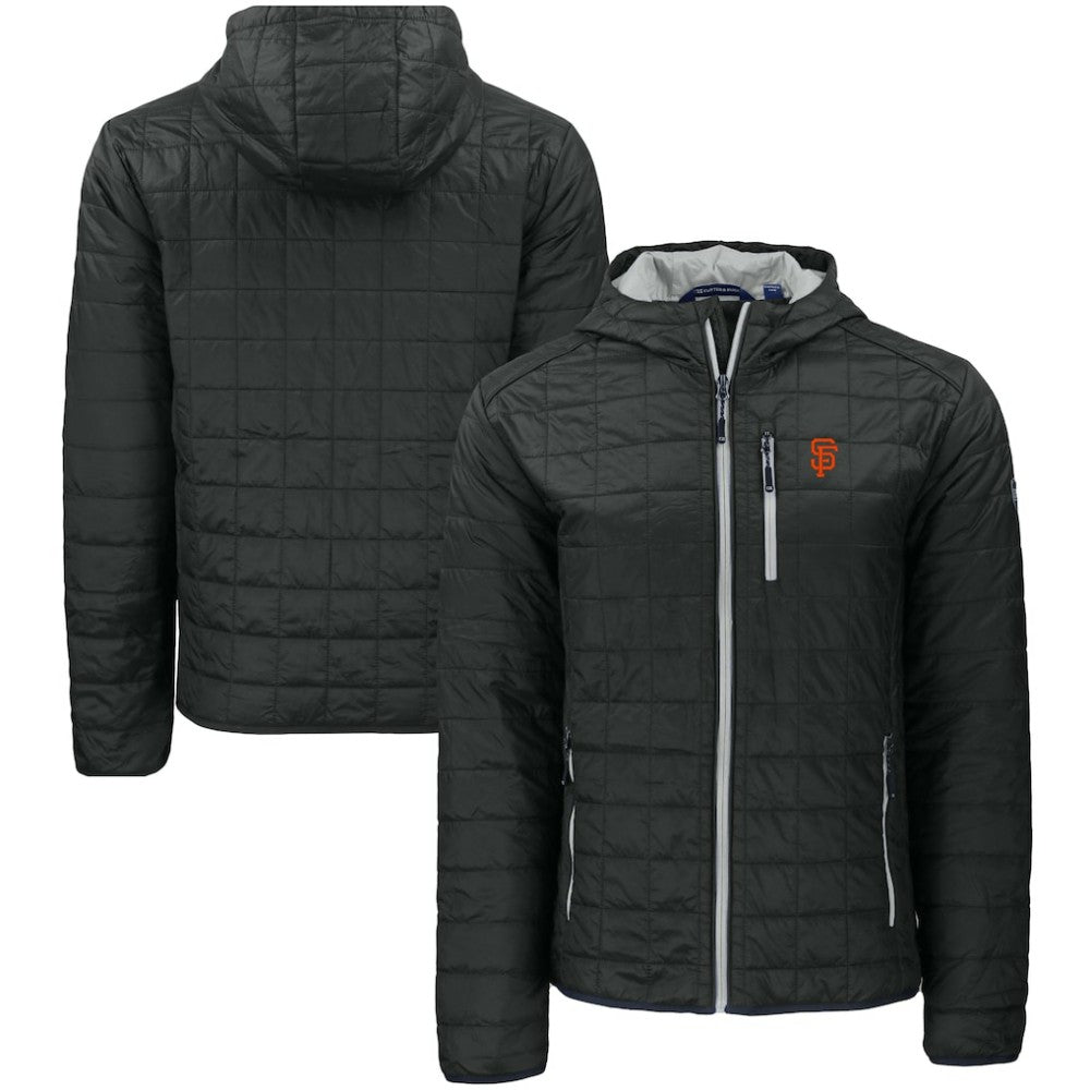 San Francisco Giants Cutter & Buck Rainier Primaloft Eco Full-Zip Hooded Jacket - Black - MLB Sale
