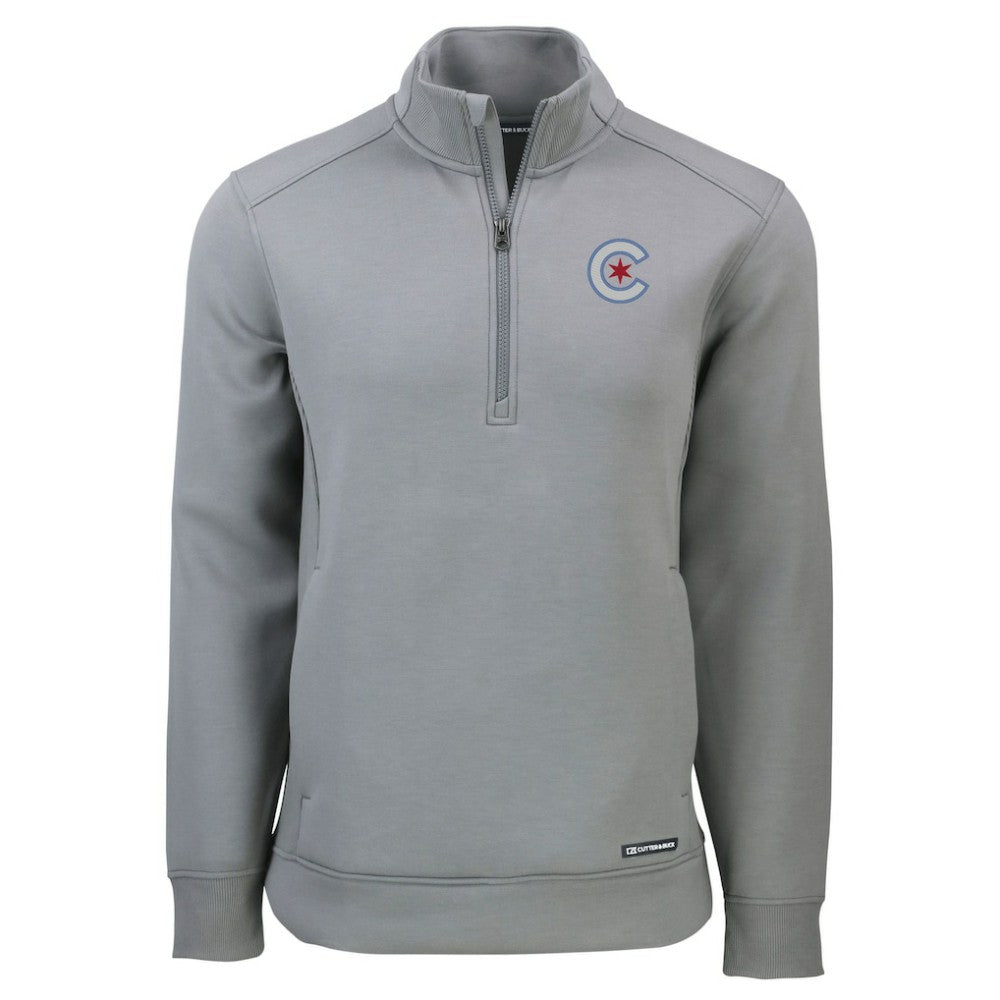 Chicago Cubs Cutter & Buck City Connect Roam Eco Recycled Quarter-Zip Pullover - Gray - MLB on Sale