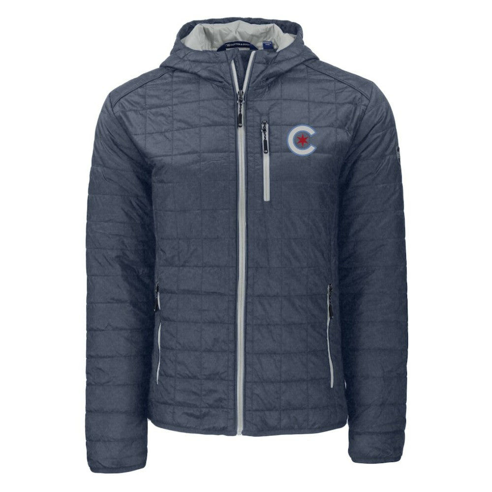 Chicago Cubs Cutter & Buck City Connect Rainier Primaloft Eco Full-Zip Hooded Jacket - Anthracite - MLB Discount