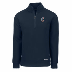Cleveland Guardians Cutter & Buck Americana Roam Eco Recycled Quarter-Zip Sweatshirt - Navy - MLB Sale