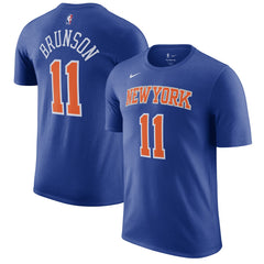 Jalen Brunson New York Knicks Icon Edition Name & Number T-Shirt Blue | Nike