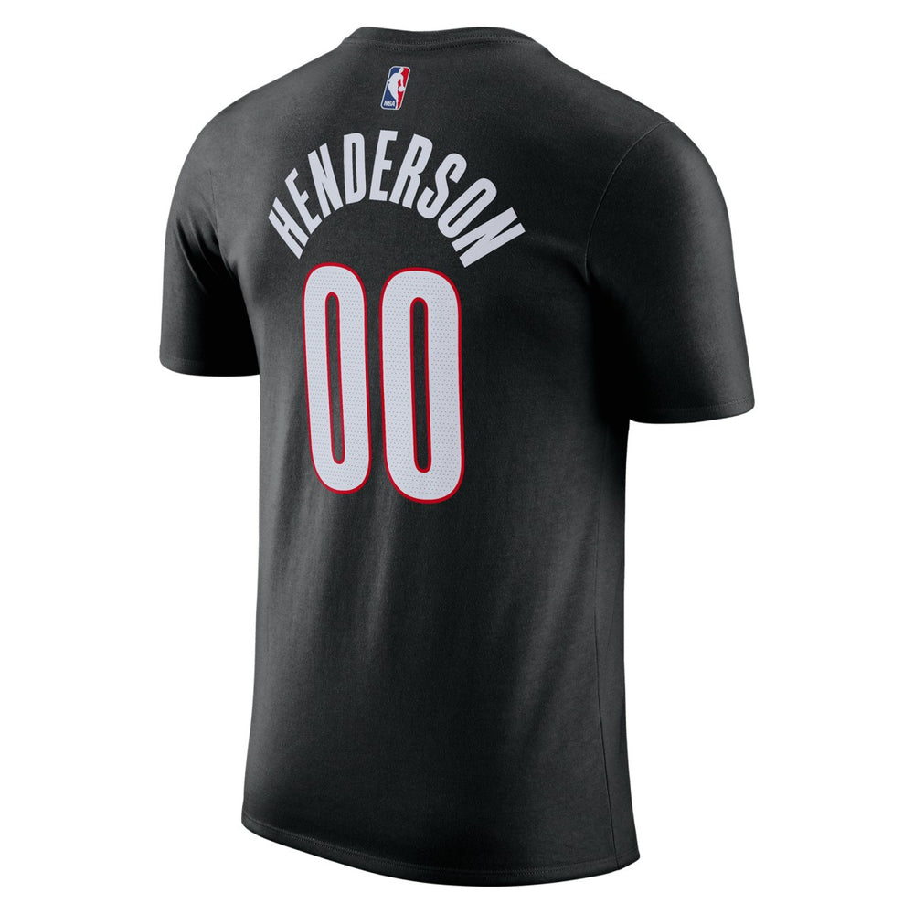 Scoot Henderson Portland Trail Blazers Icon Edition Name & Number T-Shirt Black | Nike for sale