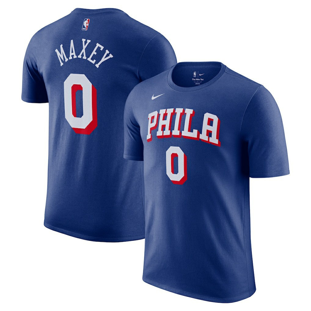 Tyrese Maxey Philadelphia 76ers Icon Edition Name & Number T-Shirt Royal | Nike outlet