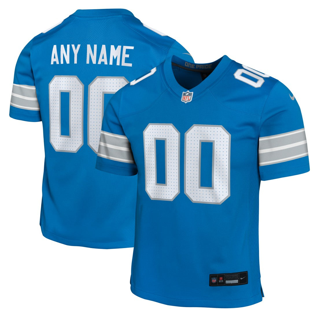 Nike Detroit Lions Youth Custom Game Jersey Blue