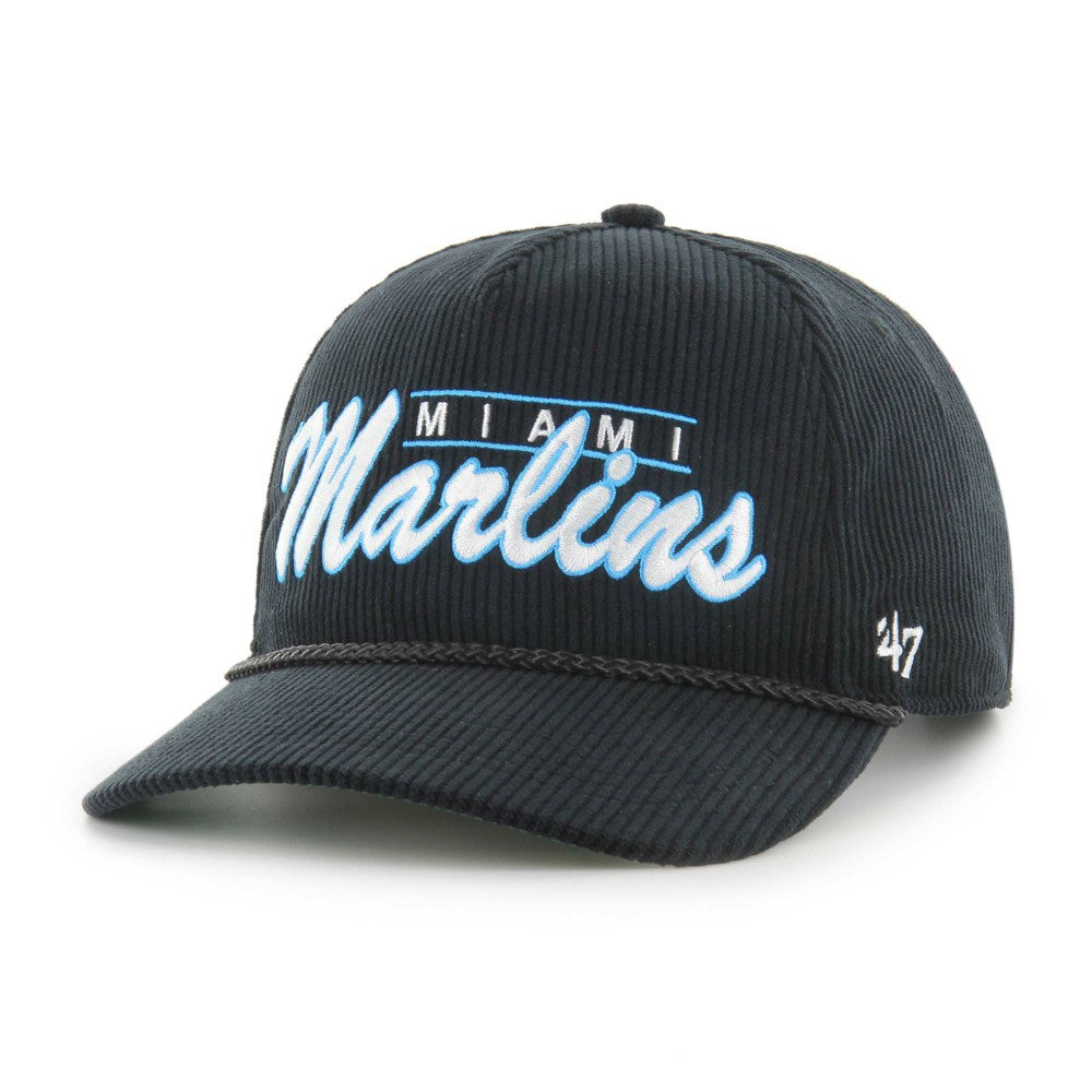 Miami Marlins '47 Corduroy Hitch Adjustable Hat - Black - 47 brand Sale