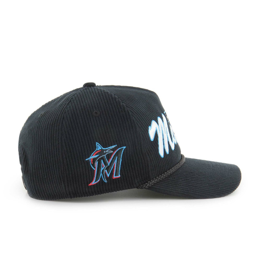 Miami Marlins '47 Corduroy Hitch Adjustable Hat - Black - 47 brand Sale